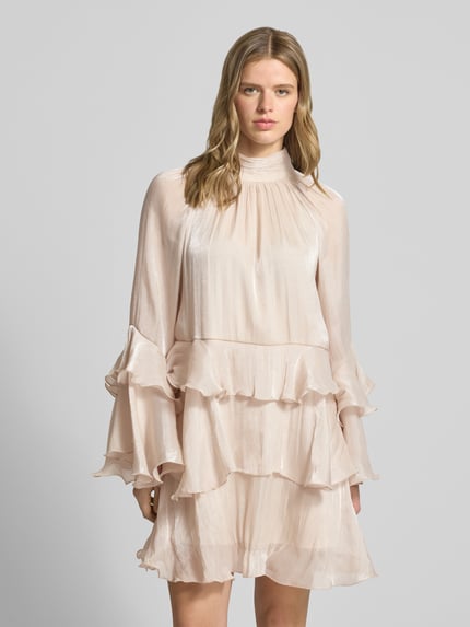 Gina Tricot mini-jurk in laagjeslook model 'Flowy frill' Zand - 4