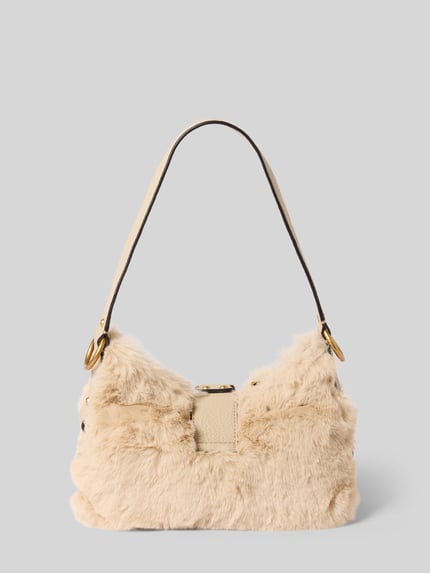 GUESS Henkeltasche mit goldener Schnallenschließe Offwhite 3