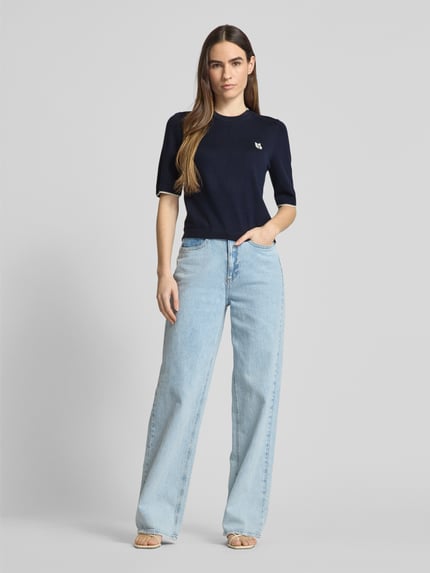 ba&sh 3/4-shirt van pure Wol Model 'JUMPER' Marineblauw - 1