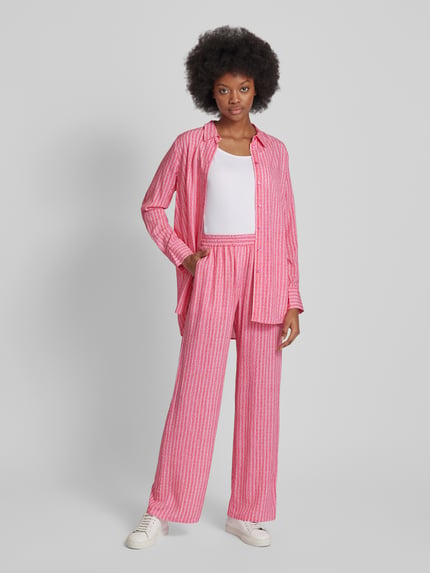 Smith and Soul Regular fit stoffen broek met all-over print Felroze - 1