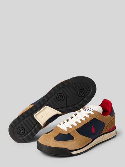 Polo Ralph Lauren Sneakers met labelstitching, model 'VARICK' Cognac - 4