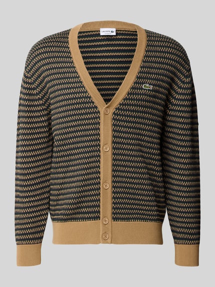 Lacoste Cardigan mit kontrastierenden Rippbündchen Dunkelgruen 2
