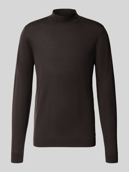 Strickpullover aus Schurwolle mit Stehkragen Shop The Look MANNEQUINE