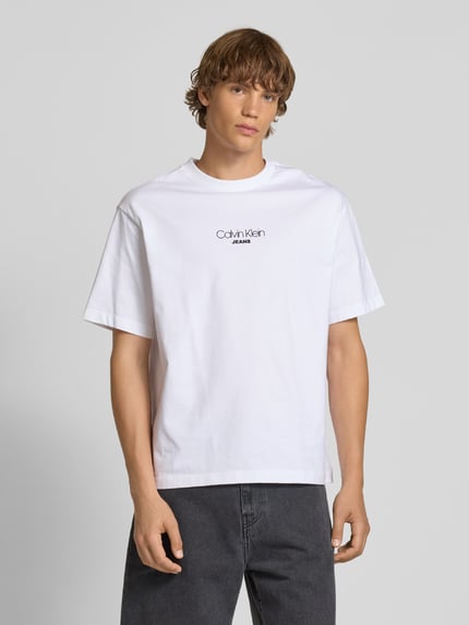Calvin Klein Jeans Relaxed fit T-shirt met ronde hals Wit - 4