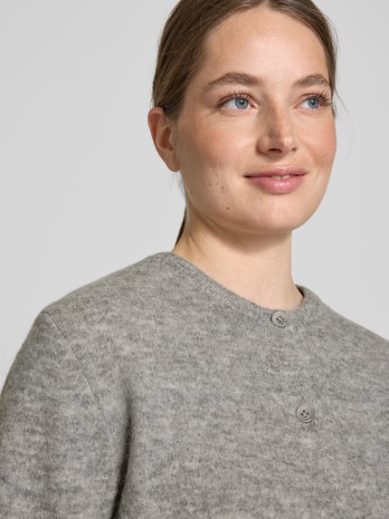 Samsøe Samsøe Strickcardigan mit Woll-Anteil Mittelgrau Melange 3