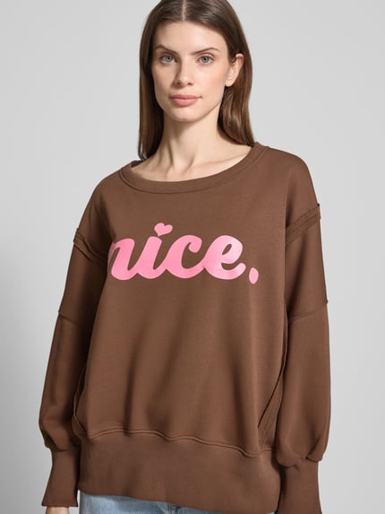 miss goodlife Sweatshirt mit Statement-Print und Rundhalsausschnitt Schoko 3