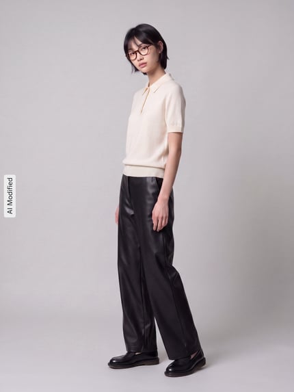 GANT Regular fit poloshirt van mix van katoen en kasjmier Offwhite - 1
