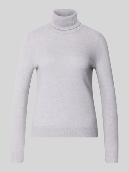 Christian Berg Woman Regular Fit Rollkragenpullover aus reinem Kaschmir Mittelgrau Melange 2