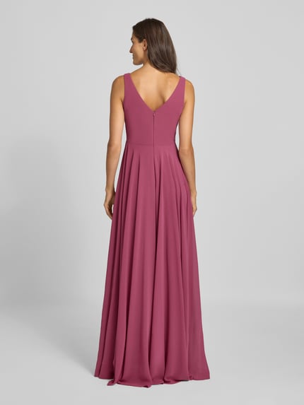 TROYDEN COLLECTION Abendkleid mit V-Ausschnitt Mauve 5