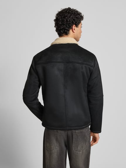 ONLY & SONS Regular fit bomberjack met kraag van imitatiebont, model 'ROYCE' Black - 5