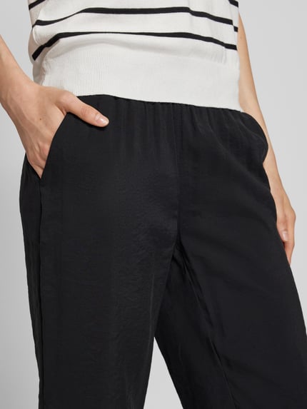 TONI Spodnie o kroju regular fit z elastycznym pasem model ‘Summer’ Czarny 3