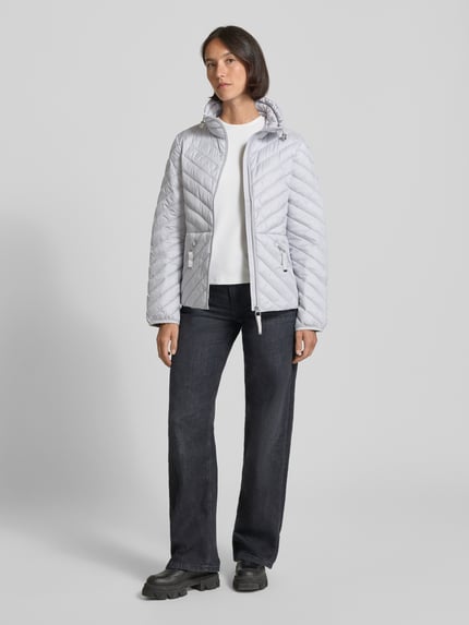 Christian Berg Woman Selection Steppjacke mit Stehkragen und Reißverschlusstaschen Silber 1