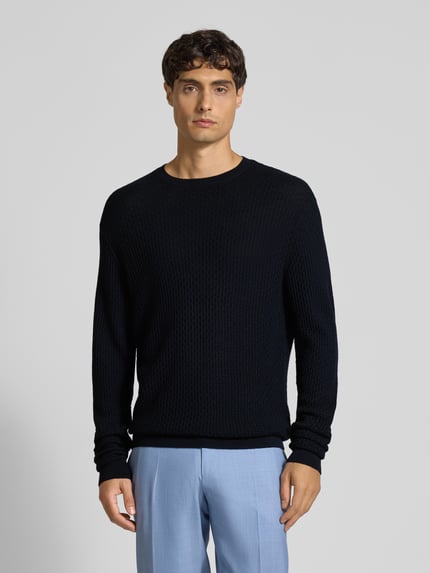 Emporio Armani Strickpullover mit gerippten Abschlüssen Marine 4