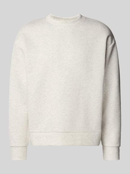 Produktfoto, Regular Fit Sweatshirt mit Baumwoll-Anteil von JACK & JONES, Mieszanka bawełny, krój regular fit, okrągły dekolt, elastyczne wykończenia, długi rękaw, długość tyłu 65 cm, długość rękawów 59 cm, jasny odcień, gładka tekstura