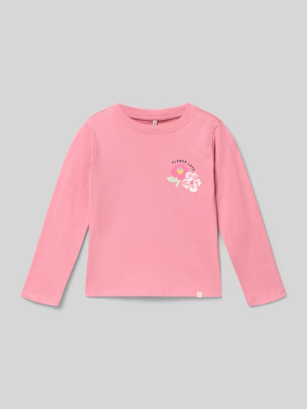 Produktfoto, Regular Fit Sweatshirt aus reiner Baumwolle Modell 'JOAN' von Only, rosa, Motiv-Print, Rundhals, langarm, unifarben, Sweatstoff