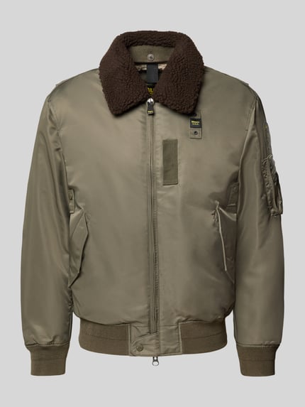Blauer USA Bomberjacke mit Zweiwege-Reißverschluss Modell 'MARSHALL' Oliv 2