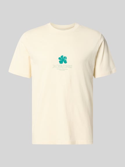 JACK & JONES Regular Fit T-Shirt mit Logo-Print Modell 'Eres' Offwhite 2