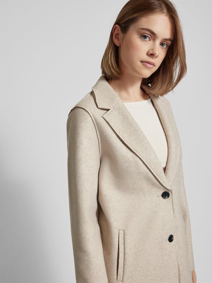 ONLY Lange jas met knoopsluiting, model 'CARRIE' Ecru - 3
