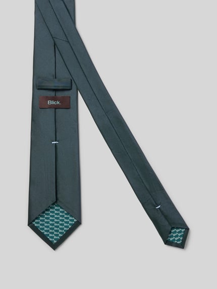 Productfoto, Krawatte aus reiner Seide mit Label-Detail von Blick, donkergroen met labeldetail en deelnaad, klassieke pasvorm, Breedte maat 1: 8 cm, Heren, zuiver zijde