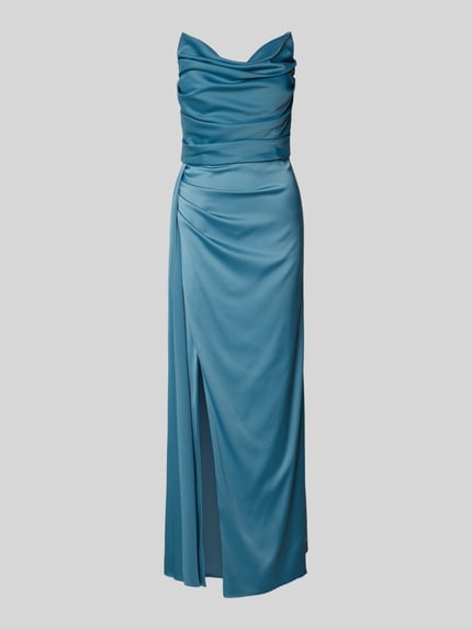 VM by Vera Mont Abendkleid mit Wasserfall-Ausschnitt Hellblau 2