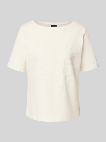 s.Oliver BLACK LABEL Comfort Fit T-Shirt aus Baumwoll-Mix Weiss 2