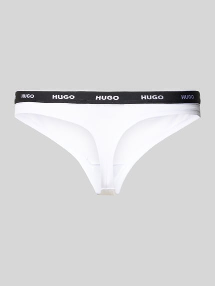 HUGO String van katoenmix in een set van 3 stuks, model 'THONG' Rood - 3