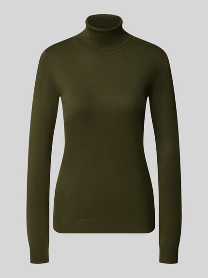 ICHI Slim Fit gebreide pullover van viscosemix model 'IHLULS' Kaki - 2