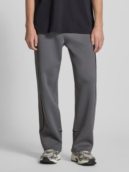 REVIEW Straight Leg Sweatpants mit elastischem Bund Dunkelgrau 4