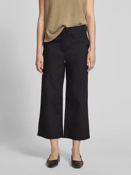 Stefanel Relaxed Fit Culotte aus reiner Baumwolle Black 4