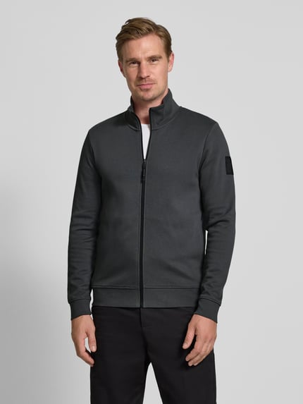 Tom Tailor Denim Regular Fit Sweatjacke aus Baumwoll-Mix Anthrazit 4