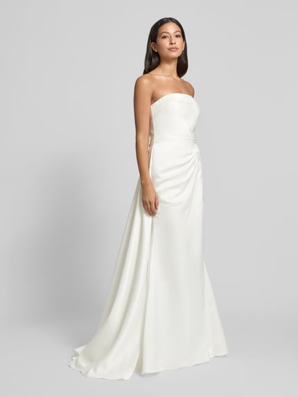 LUXUAR FASHION Abendkleid im Off-Shoulder-Look mit Gehschlitz Offwhite 1