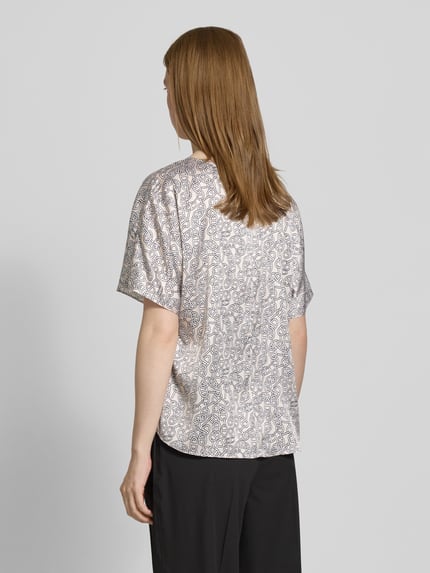 HERZENS Regular fit blouseshirt van zijdemix Beige - 5