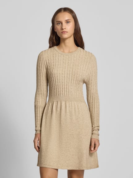 ONLY Strickkleid aus Viskose-Mix Modell 'FIA' Sand Melange 4
