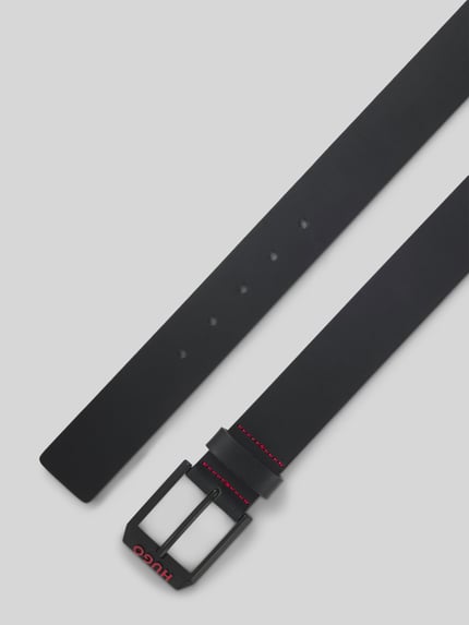 HUGO Gürtel mit Logo Schließe aus Leder Black 3