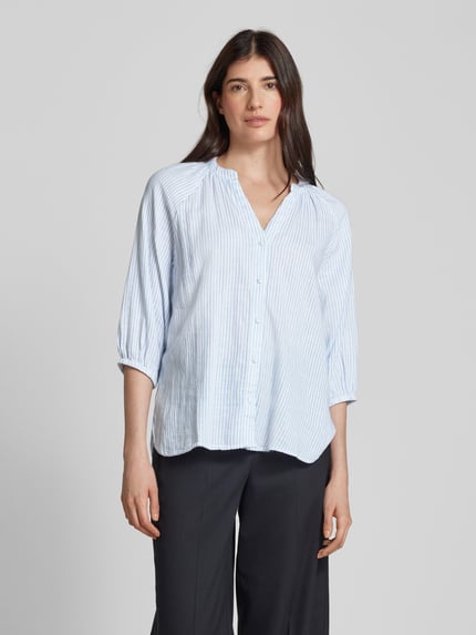 Selected Bluzka o kroju regular fit z dekoltem w serek model ‘ALBERTA’ Jasnoniebieski 4