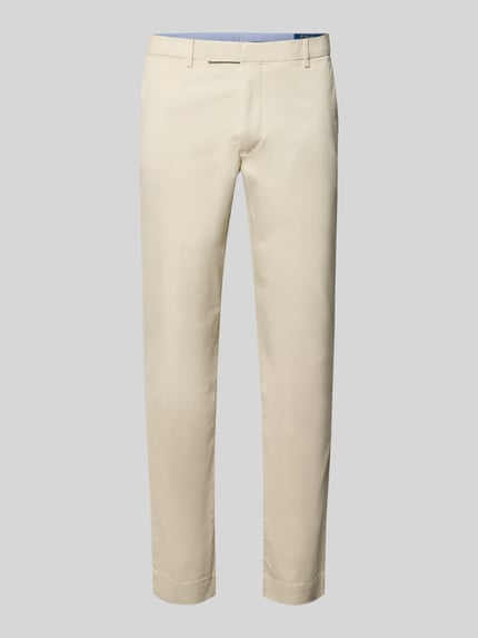 Produktfoto, beżowe chinosy z mieszanki bawełny Slim Fit Chino aus Baumwoll-Mix Modell 'GREENWICH' von Polo Ralph Lauren, gładka faktura