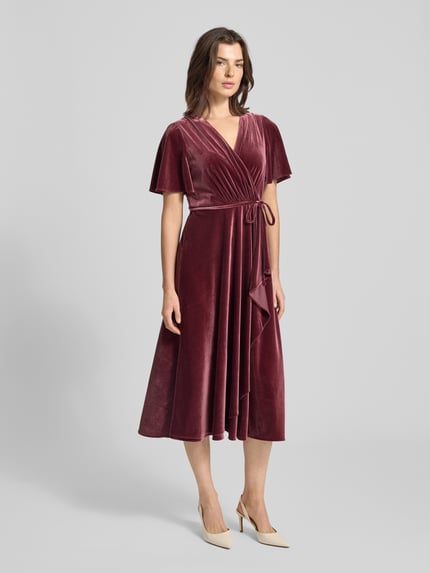 Christian Berg Cocktail Cocktailkleid mit V-Ausschnitt Dunkelrot 1
