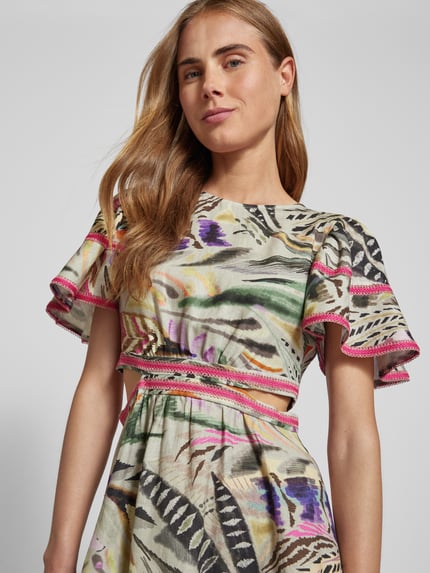 SWING Tailliertes Maxikleid aus reinem Leinen Gruen 3