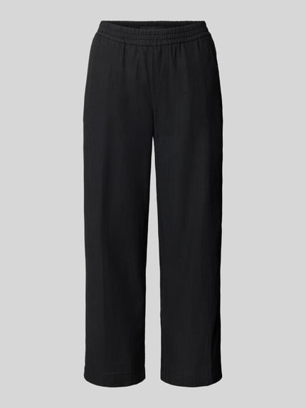 Produktfoto, schwarze Culotte mit französischen Eingrifftaschen Modell 'Linn' von Angels, reine Baumwolle, elastischer Bund, Loose Fit