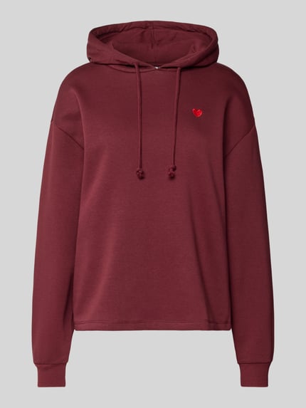 Produktfoto, Regular Fit Hoodie aus Baumwoll-Mix Modell 'CHILLI' von Pieces, efekt: jednolity kolor, aplikacja: haft, kaptur z tunelem, długi rękaw, zakończenie rękawów: prążkowane, wykończenie materiału: dzianina dresowa, materiał: mieszanka bawełny
