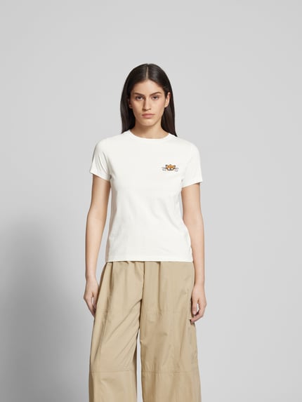 Kenzo T-shirt met labelprint Offwhite - 4