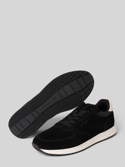 Tommy Hilfiger Lage sneakers van echt leer, model 'NEWPORT' Zwart - 4