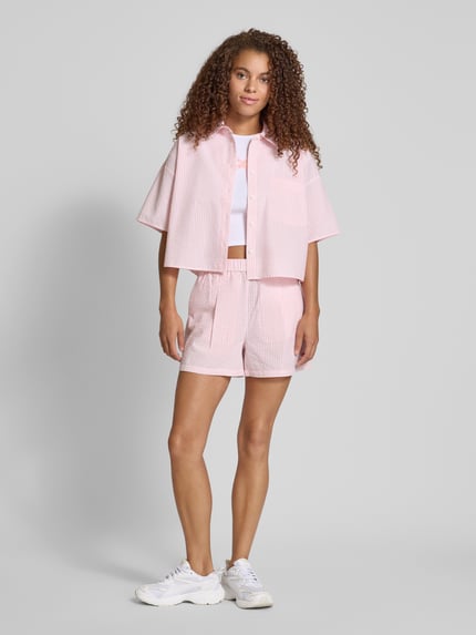 REVIEW Boxy fit overhemdblouse van puur katoen Roze - 1