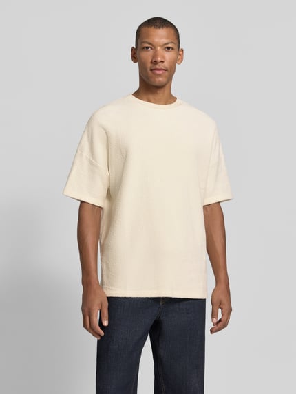American Vintage T-Shirt mit Frottee-Struktur Modell 'BOBYPARK' Ecru 4