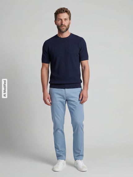 MCNEAL Regular Fit T-Shirt aus reiner Baumwolle Dunkelblau 1