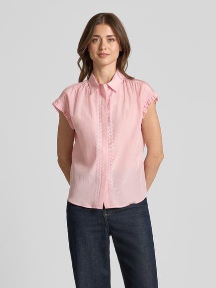 MORE & MORE Regular Fit Bluse mit verdeckter Knopfleiste Rose 4