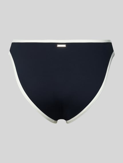 Produktfoto, granatowe figi bikini z detalem z logo, mieszanka materiałów z dodatkiem streczu, model 'Blanca Beach' od JOOP! Collection