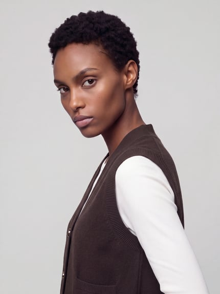 VERO MODA Strickweste mit V-Ausschnitt Schoko 3