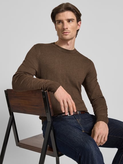 MCNEAL Gebreide pullover met ribboorden Lichtbruin gemêleerd - 3