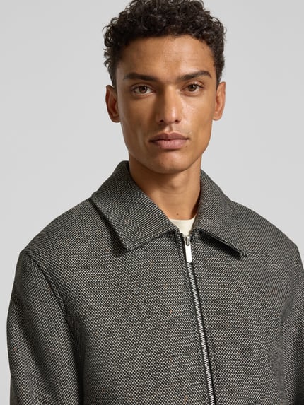 Selected Regular Fit Jacke aus Woll-Mix Anthrazit 3